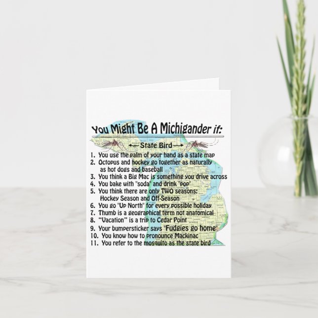 Tarjeta DIVERTIR A North Yooper Podrías Ser Michigander Si (Anverso)