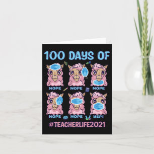Tarjeta Diviértete 100 Días De Escuela Profesor Llama Usan