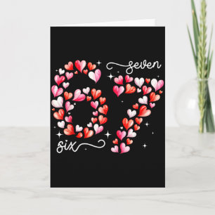 Tarjeta Diviértete 67 Meme Seis Siete Corazón Parejas Coin
