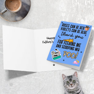 Tarjeta Diviértete Azul Lindo Feliz Día del Padre De Gato