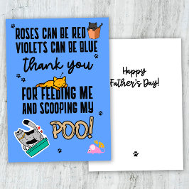 Tarjeta Diviértete Azul Lindo Feliz Día del Padre De Gato
