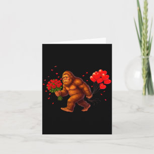 Tarjeta Diviértete Bigfoot San Valentín Corazón Sasquatch 