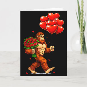 Tarjeta Diviértete Bigfoot San Valentín Corazones de Amor 