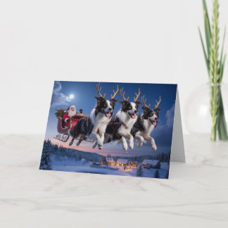 Tarjeta Diviértete Border Collie Navidad Festejos