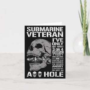 Tarjeta Diviértete Calavera Diciendo Submarino Veterano Su