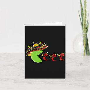 Tarjeta Diviértete Comiendo Sombrero Mexicano Calaveras De