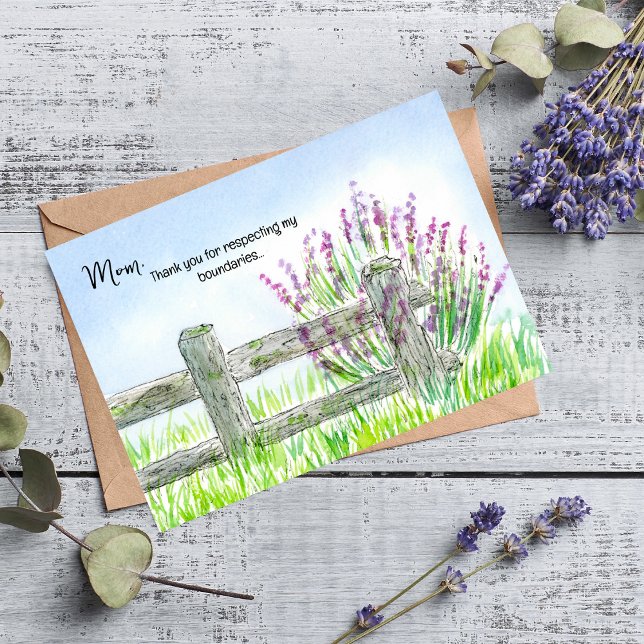 Tarjeta Diviértete con cerca de acuarela con lavanda para  (Subido por el creador)
