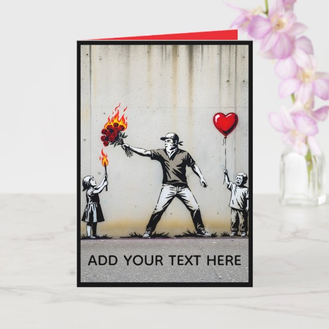 Tarjeta Diviértete con estilo Banksy Anti San Valentín (Orquídea)