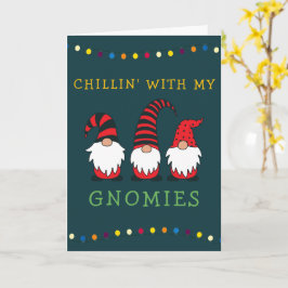 Tarjeta Diviértete con mis Gnomis Pun de Navidad | 