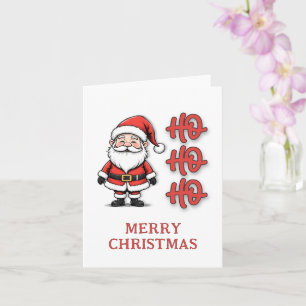 Tarjeta Diviértete con Papá Noel Ho Ho Ho Navidad
