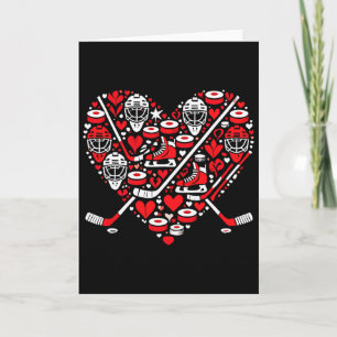 Tarjeta Diviértete Corazón de Hockey San Valentín Hockey M