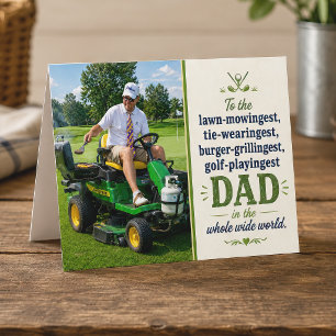 Tarjeta Diviértete Cortando el Césped Asando Golf Corbata
