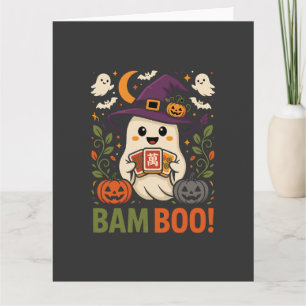 Tarjeta Diviértete en Halloween Mahjong Bam Boo Fantasma E