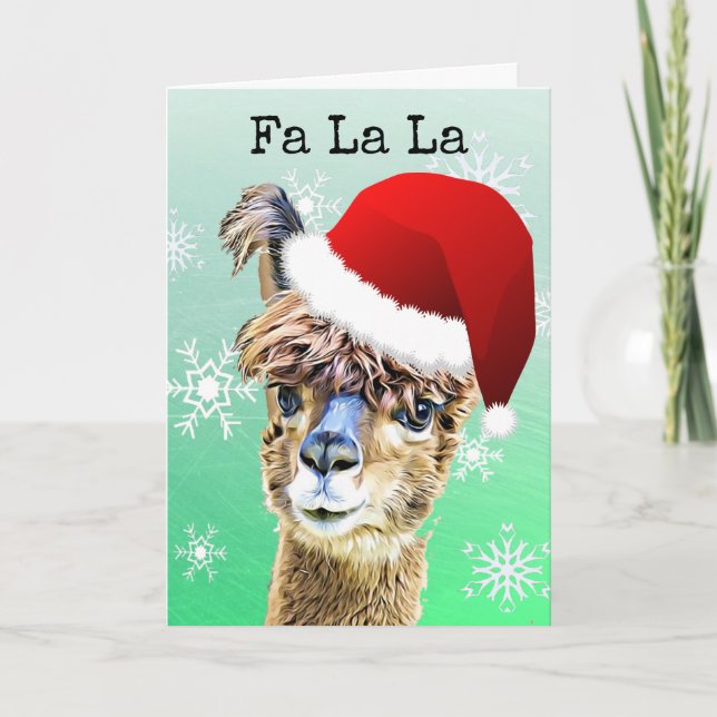 Tarjeta Diviértete en Navidad La La Llama Fiestas (Anverso)