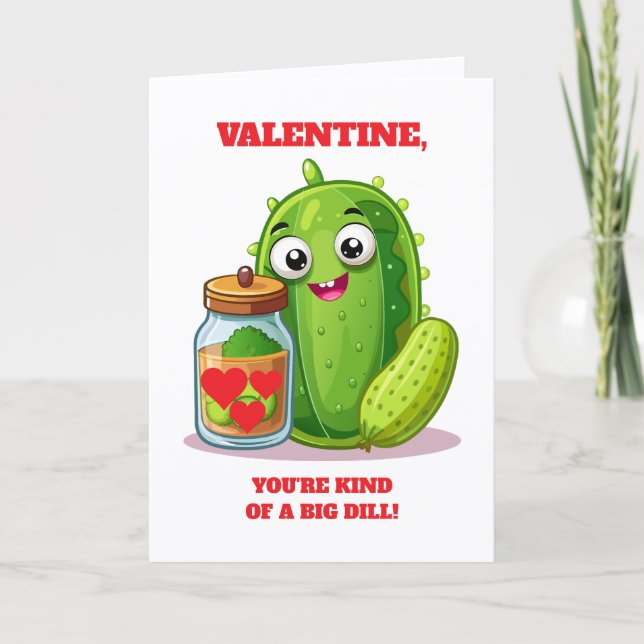 Tarjeta Diviértete en San Valentín Eres un Gran Pepino (Anverso)