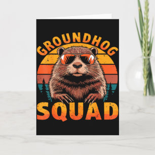 Tarjeta Diviértete Equipo de la Marmota Día Feliz de la Ma