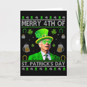 Tarjeta Diviértete Feliz 4to Día de San Patricio Joe Biden