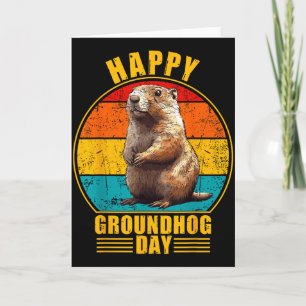 Tarjeta Diviértete Feliz Día de la Marmota 2025 Decoracion
