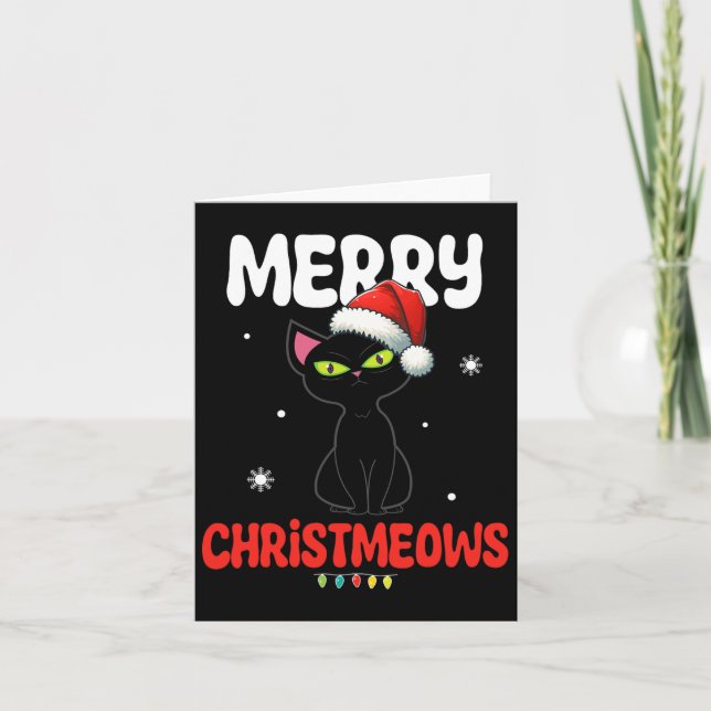 Tarjeta Diviértete Feliz Navidad Gatos Alegres Navidad Niñ (Anverso)