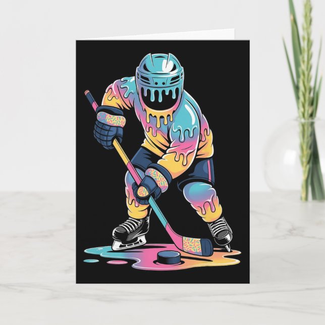 Tarjeta Diviértete Hielo De Hockey Helado Goteo Chicos Hoc (Anverso)