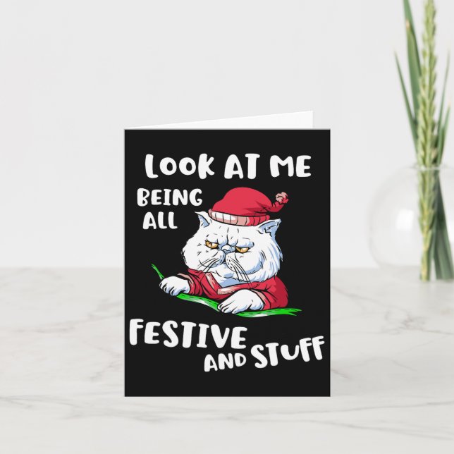 Tarjeta Diviértete Mirándome Ser Todo Festivo Y Cosas De N (Anverso)