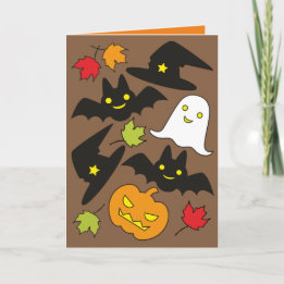 Tarjeta Diviértete Murciélagos Sombrero de Fantasma y Jack