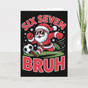 Tarjeta Diviértete Navidad 67 Meme Bruh Fútbol Santa Xmas 