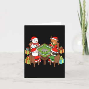 Tarjeta Diviértete Navidad Mahjong Santa Muñeco de nieve E