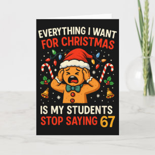 Tarjeta Diviértete Navidad Profesor 67 Seis Siete Estudian