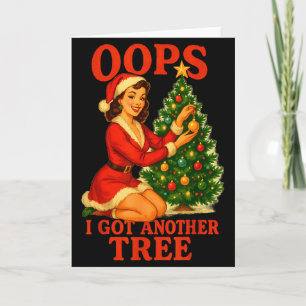 Tarjeta Diviértete Navidad Retro Ups Me Conseguí Otro Árbo