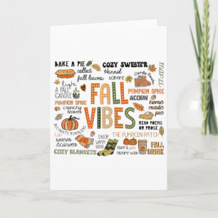 Tarjeta Diviértete Otoño Vibraciones Otoño Calabazas Hojas