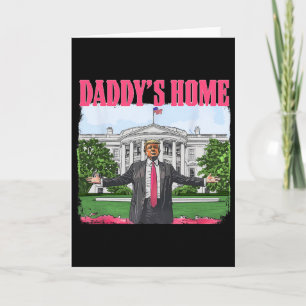Tarjeta Diviértete Papá está en casa Trump Rosa 2024 Casa 
