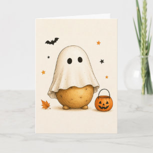 Tarjeta Diviértete Papa Noel Fantasma Feliz Halloween