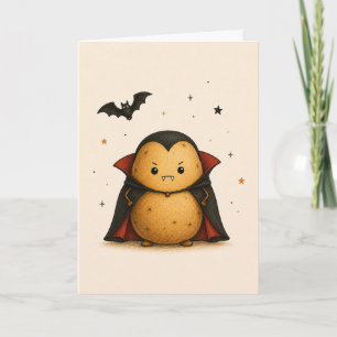 Tarjeta Diviértete Papa Noel Vampiro Feliz Halloween