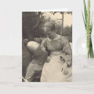 Tarjeta Diviértete Pareja de los Años 1890 en Abrazo Foto 