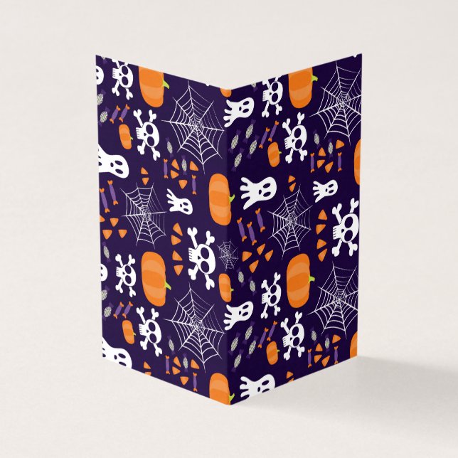 Tarjeta Diviértete patrón de Halloween (Exterior)