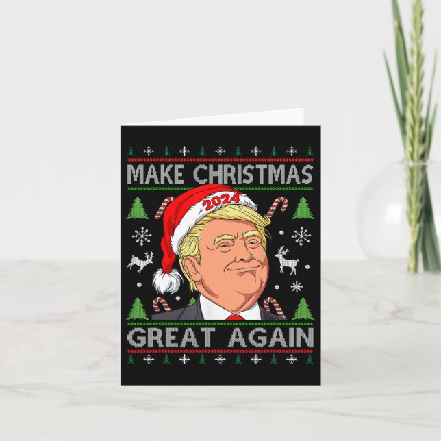 Tarjeta Diviértete Trump 2024 Haz que la Navidad sea genia (Anverso)