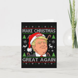 Tarjeta Diviértete Trump 2024 Haz que la Navidad sea genia