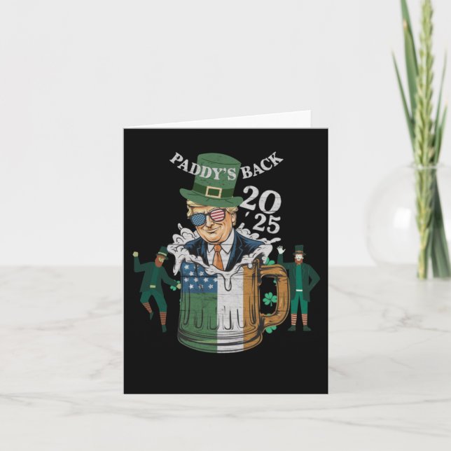 Tarjeta Diviértete Trump Paddy's Back St. Patrick Día Dive (Anverso)