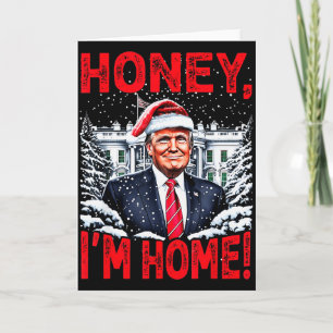 Tarjeta Diviértete Trump Xmas Cielo Estoy en Casa Donald T
