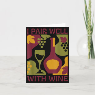 Tarjeta Diviértete vino retro abstracto par de mediados de