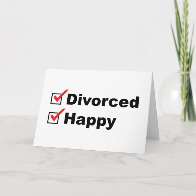 Tarjeta Divorciado Y Feliz (Anverso)
