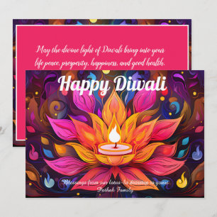 Tarjeta Diwali de Loto Celestial