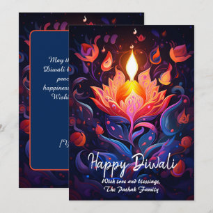 Tarjeta Diwali del Festival Flame Mosaic