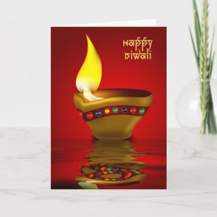 Tarjeta Diwali Diya - ilustracion de la lámpara de aceite