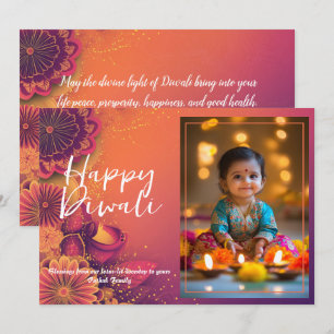 Tarjeta Diwali Glow y Giggles de personalizable