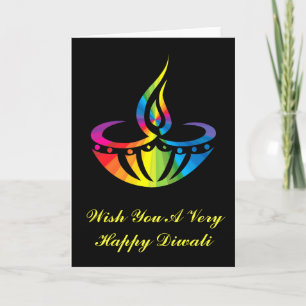 Tarjeta Diwali - Lámpara arcoiris