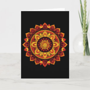 Tarjeta Diwali Rangoli Mandala Loto Meditación Yoga
