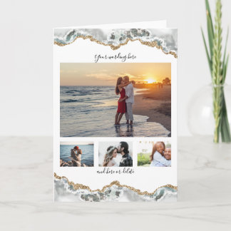 Tarjeta DIY 4 foto aniversario boda vert geodésico de márm