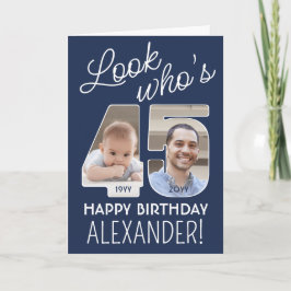 Tarjeta DIY Colors • Look Who's 45 Happy Birthday 2 Photo